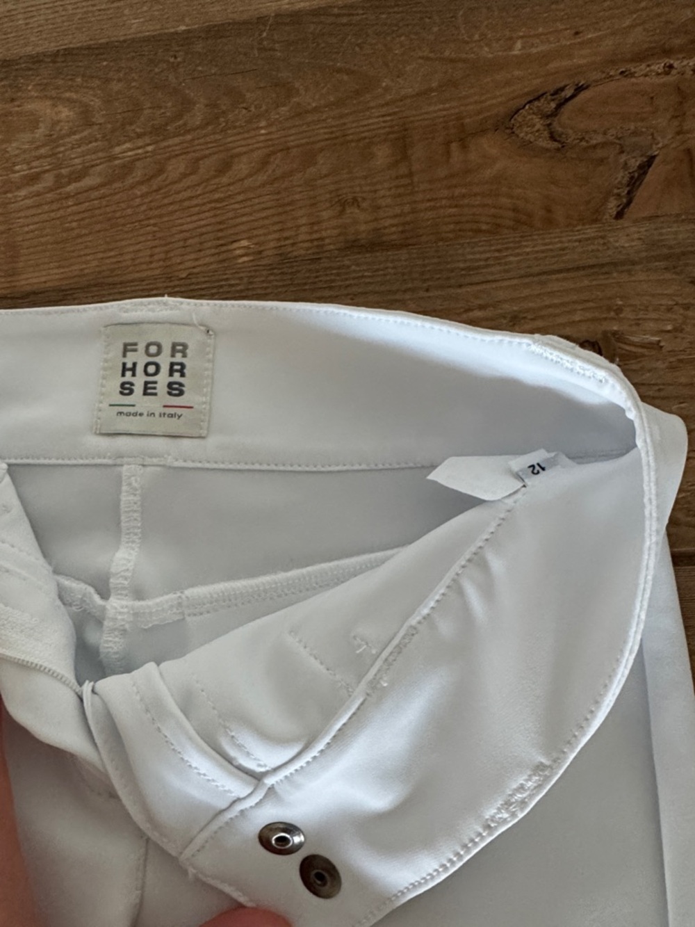 For Horses Poppy Size 12 White Equestrian Breeches with Silicone Knee Grip - Picture 2 of 5